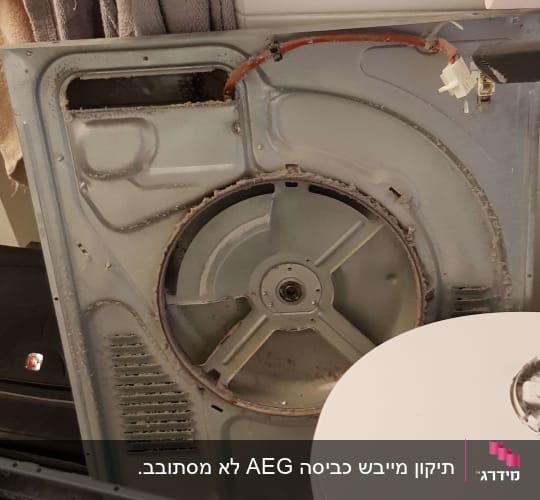 חלק אחורי של מכשיר חשמלי עם חוטים חשופים